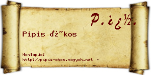 Pipis Ákos névjegykártya